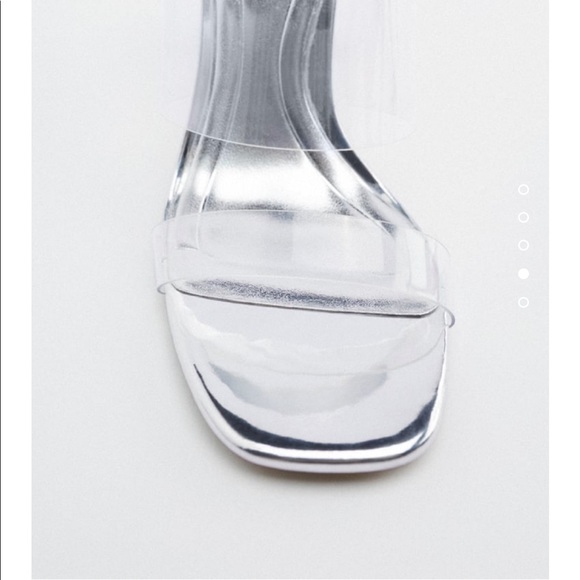 NWT. Zara Vinyl Sandals with Methacrylate Heels - Picture 6 of 11